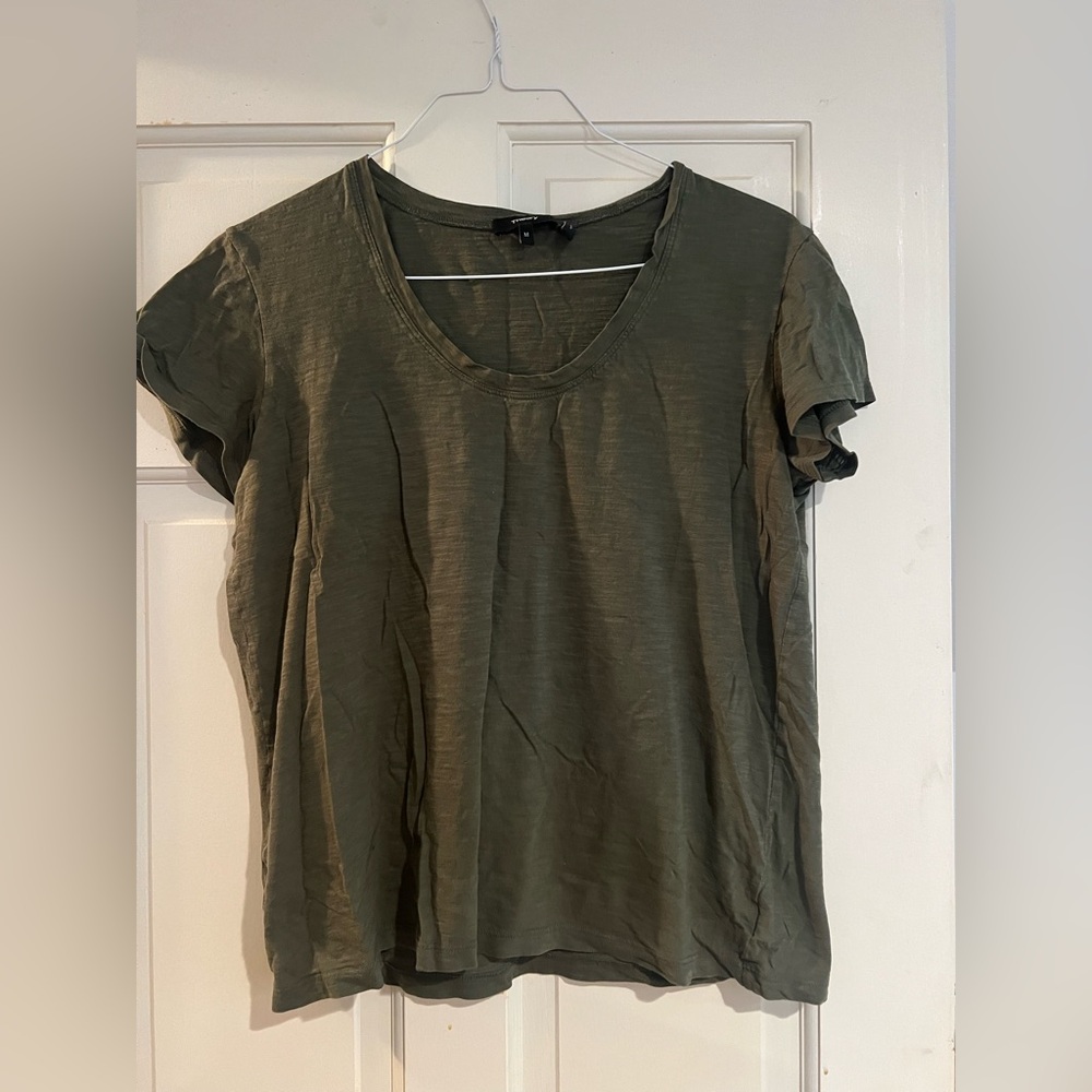 Theory Green Relaxed Short Sleeve T-Shirt